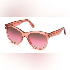 NEW Tom Ford Wallace TF870 74F Luxury Sunglasses Transparent Coral/Pink 54-20